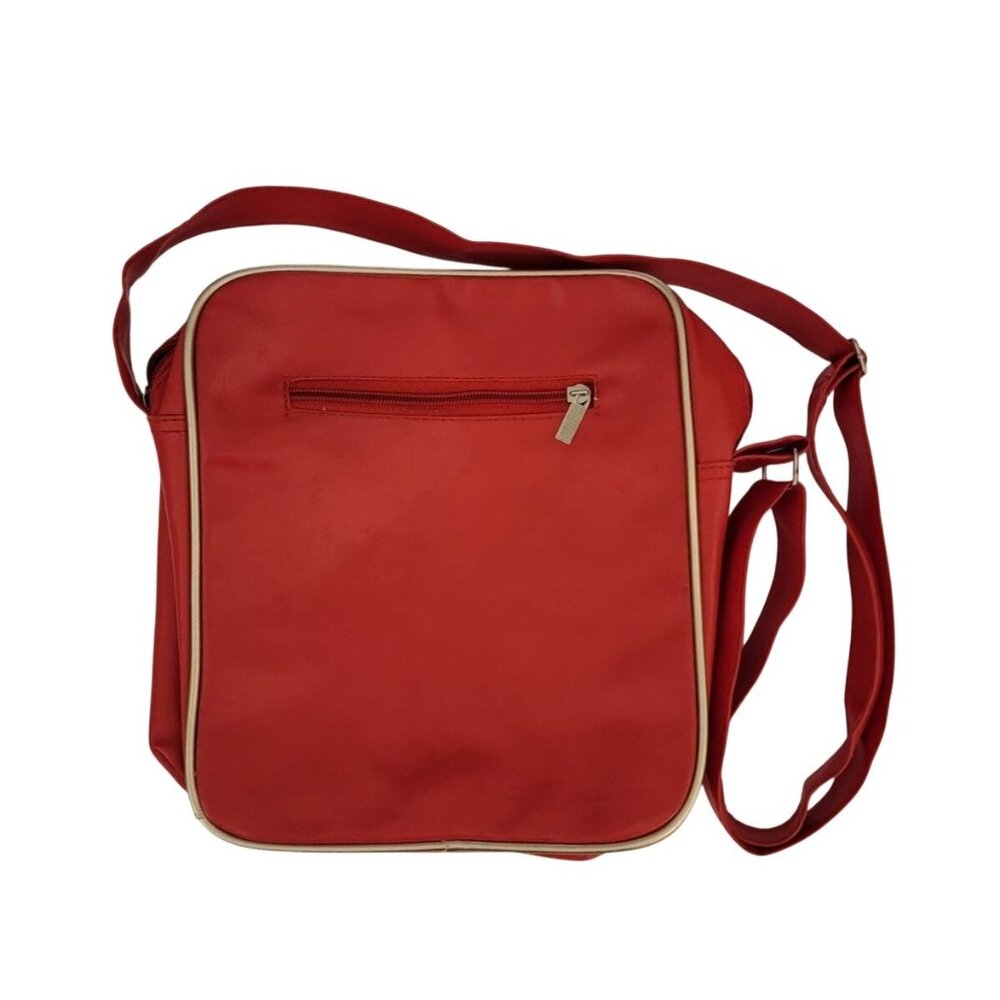 Red Skull & Crossbones Messenger Bag | Retro Punk Gothic Crossbody | 11 x 9 - Picture 2 of 12